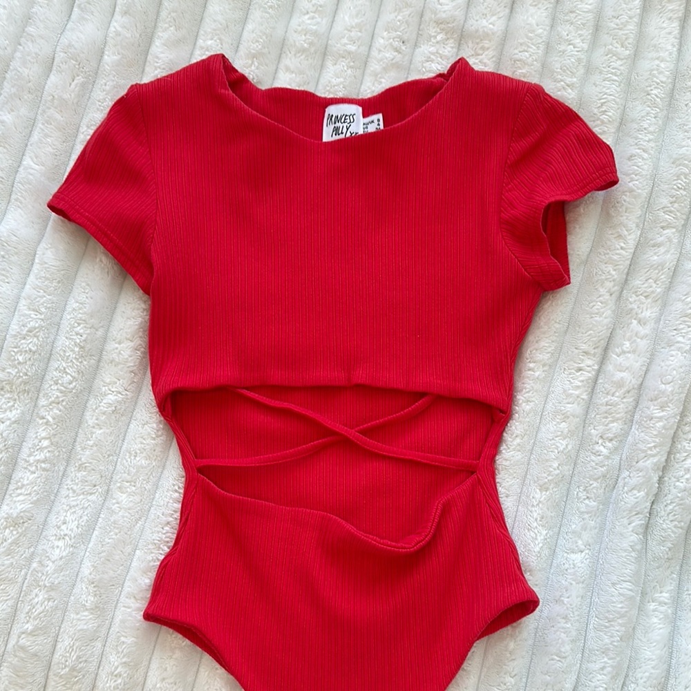 Princess Polly Red Cutout Bodysuit